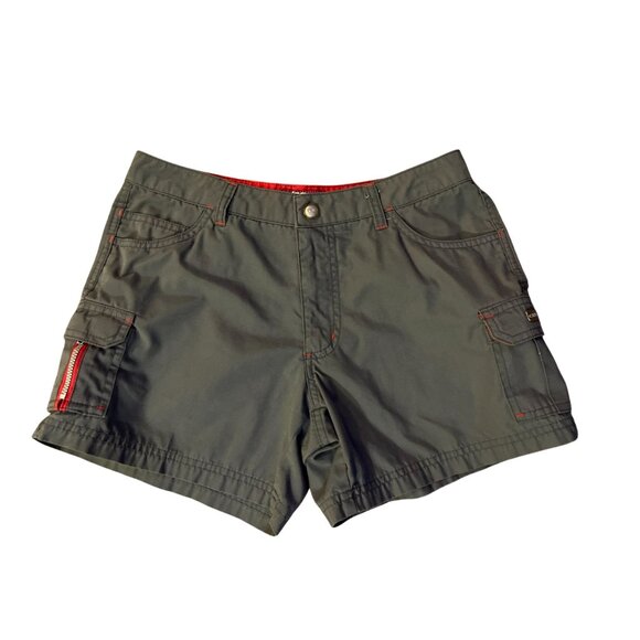O’Neill Cargo Shorts Juniors 3 Gray Red Surf West Coast Beach Style Low Rise Y2K - Picture 3 of 13